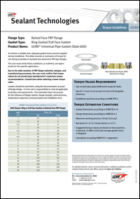 Gore Torque Table ASME Raised Face FRP Flanges
